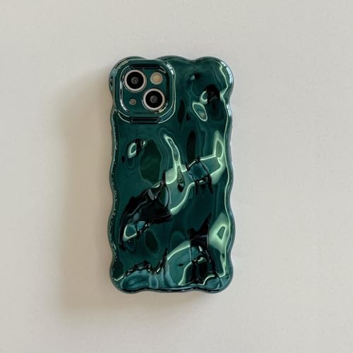 YOGISU für iPhone 13 ProLuxury Wavy Meteorite Texture Plating Silver Case Anti Fall Vollglänzende Abdeckung (für iPhone 13 Pro/Grün) von YOGISU