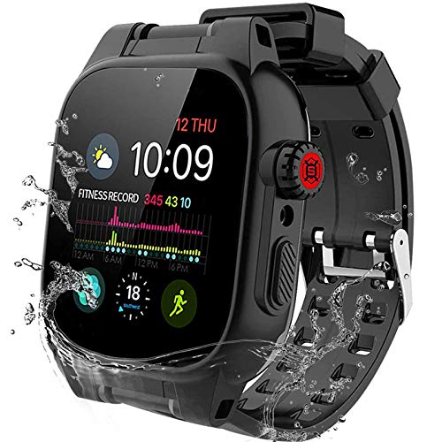 Schutzhülle für Apple Watch 44 mm wasserdicht, IP68 Ganzkörperschutz mit integriertem Bildschirm und Band, Schutzhülle für iWatch Serie 6/5/4/SE, 44 mm, Schwarz Schutzhülle für Apple Watch 44 mm wasserdicht, IP68 Ganzkörperschutz mit integriertem Bildschirm und Band, Schutzhülle für iWatch Serie 6/5/4/SE, 44 mm, Schwarz von YOGRE