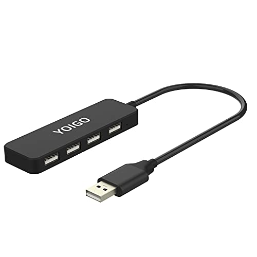 YOIGO USB-Hub, 4 Port 2.0 USB-Splitter-Expander, USB-Hub für Laptop, MacBook, Surface Pro, PC, Flash-Laufwerk, mobile HDD von YOIGO