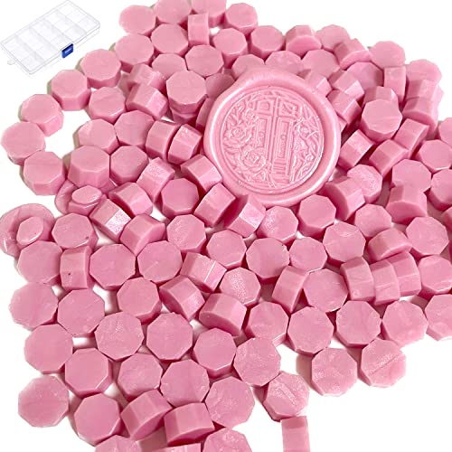 YOKIOU 220 Stück Siegelwachs Perlen Rosa Siegel Perlen Set Wachs Siegel Stempel Umschlägen für Basteln von Briefmarken Geschenkverpackung (pink 4) von YOKIOU