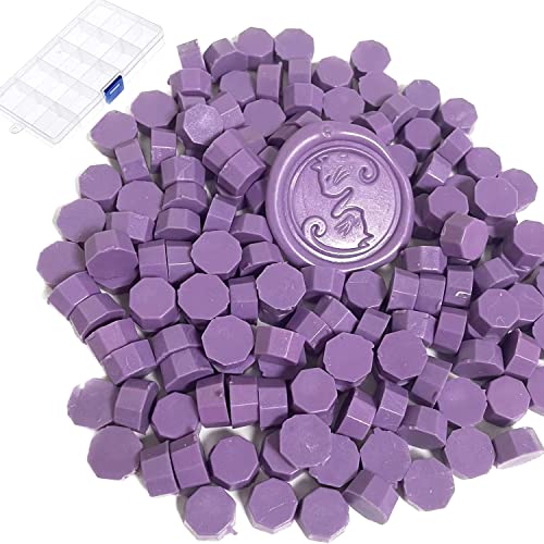 YOKIOU 220 Stück Siegelwachs Perlen Violett Purple Siegel Perlen Set Wachs Siegel Stempel Umschlägen für Basteln von Briefmarken Geschenkverpackung (purple 2) von YOKIOU