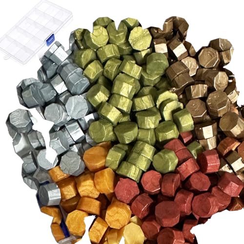 YOKIOU 400 Stück Siegelwachs Perlen Metallic Gold Silver Siegel Perlen Set Wachs Siegel Stempel Umschlägen für Basteln von Briefmarken Geschenkverpackung (Metallic silver) von YOKIOU