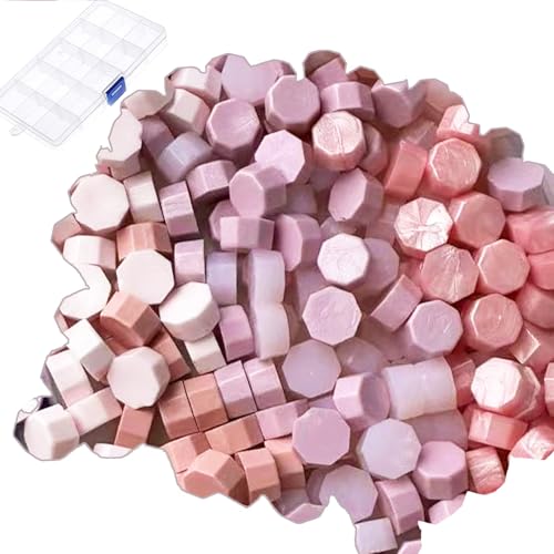 YOKIOU 400 Stück Siegelwachs Perlen Rosa Siegel Perlen Set Wachs Siegel Stempel Umschlägen für Basteln von Briefmarken Geschenkverpackung (pink 2) von YOKIOU