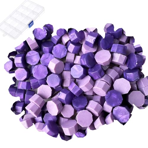 YOKIOU 400 Stück Siegelwachs Perlen Violett Purple Siegel Perlen Set Wachs Siegel Stempel Umschlägen für Basteln von Briefmarken Geschenkverpackung (purple 1) von YOKIOU