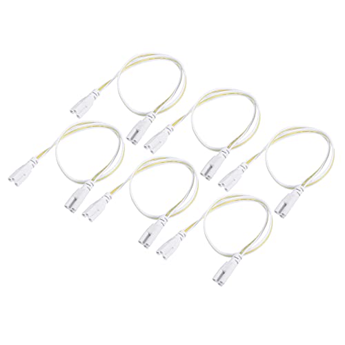 YOKIVE 10Stk T5 T8 LED Röhre Anschluss Kabel Verlängerbares Kabel mit Doppeltem Ende Verbinden Licht Röhren Ideal für LED Integrierte Röhren (Weiß 1.64Ft) von YOKIVE
