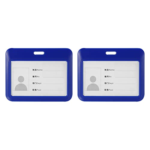 YOKIVE 2Stk ID Ausweishalter Horizontal ABS mit Schiebeverschluss Wasserdicht Halterungen | Schutz Karten Ideal für Namensschilder (Blau 3.9x3.1") von YOKIVE