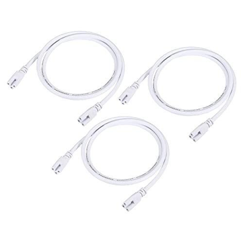 YOKIVE 3Stk T5 T8 LED Röhre Anschluss Rund Kabel Verlängerbares Kabel mit Doppel Ende Verbinden Licht Röhren Ideal für LED Integrierte Röhren (Weiß 3.28Ft) von YOKIVE