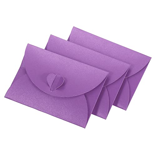 YOKIVE 50 Packung Mini Umschläge Herz Formig Spange | Klein Gift Kartenhalter Ideal für Hochzeiten Partys Boutiquen(Lila) von YOKIVE