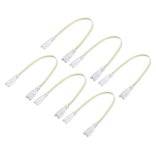 YOKIVE 6Stk T5 T8 LED Röhre Anschluss Kabel Verlängerbares Kabel mit Doppeltem Ende Verbinden Licht Röhren Ideal für LED Integrierte Röhren (Weiß 0.98Ft) von YOKIVE