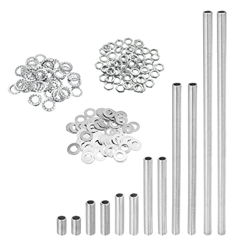YOKIVE 84 Stück Lampenrohre Kits 1/8IP Gewinde Sechseck Befestigung Sortiment mit Sicherung Mutter Unterlegscheiben für Deckenleuchten YOKIVE 84 Stück Lampenrohre Kits 1/8IP Gewinde Sechseck Befestigung Sortiment mit Sicherung Mutter Unterlegscheiben für Deckenleuchten von YOKIVE