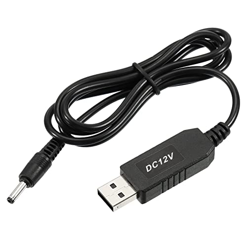 YOKIVE DC 5V bis DC 12V USB Höhe Spannung Konverter Strom Kabel mit DC Jack 3.5mm x 1.35mm Perfekt für Routers Kamera Autofahr Rekorder (Schwarz 6W 1A) von YOKIVE