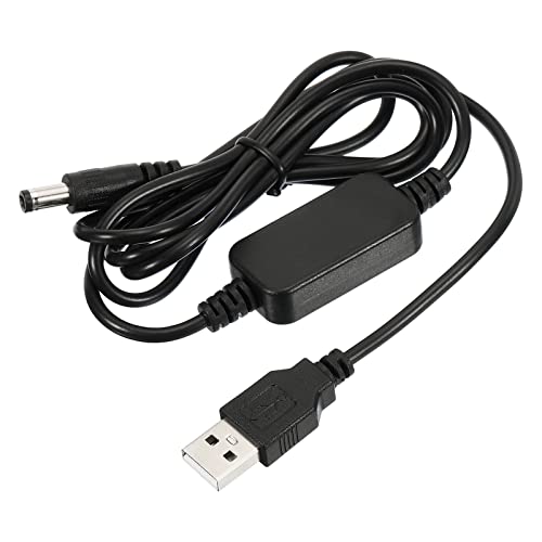 YOKIVE DC 5V bis DC 12V USB Höhe Spannung Konverter Strom Kabel mit DC Jack 5.5mm x 2.1mm Perfekt für Router Kamera Autofahr Rekorder (Schwarz 9W 2A) von YOKIVE