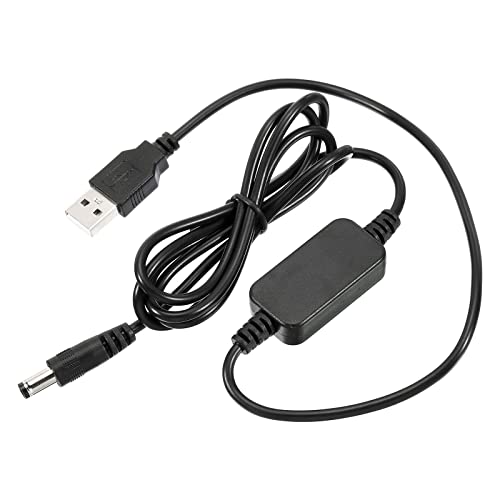 YOKIVE DC 5V bis DC 12V USB Höhe Spannung Konverter Strom Kabel mit DC Jack 5.5mm x 2.5mm Perfekt für Router Kamera Autofahr Rekorder (Schwarz 12W 2A) von YOKIVE