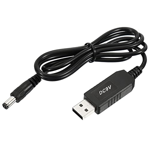 YOKIVE DC 5V bis DC 9V USB Höhe Spannung Konverter Strom Kabel mit DC Jack 5.5mm x 2.5mm Perfekt für Router Kamera Autofahr Rekorder (Schwarz 6W 1A) von YOKIVE