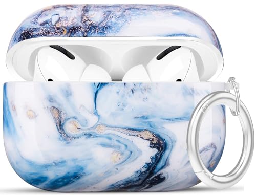 Airpods Pro Hülle - YOMPLOW Marmor Schutzhülle Hartschale Skin Tragbar & Stoßfest Frauen Mädchen mit Schlüsselanhänger für Apple Airpods Pro Ladehülle - Blau Marmor Airpods Pro Hülle - YOMPLOW Marmor Schutzhülle Hartschale Skin Tragbar & Stoßfest Frauen Mädchen mit Schlüsselanhänger für Apple Airpods Pro Ladehülle - Blau Marmor von YOMPLOW