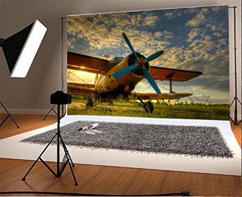 YongFoto 1,5x1m Vinyl Foto Hintergrund Weinlese Flugzeug Rasenfl鋍he Blauer Himmel Weisse Wolke Fotografie Hintergrund f黵 Fotoshooting Portraitfotos Party Kinder Fotostudio Requisiten YongFoto 1,5x1m Vinyl Foto Hintergrund Weinlese Flugzeug Rasenfl鋍he Blauer Himmel Weisse Wolke Fotografie Hintergrund f黵 Fotoshooting Portraitfotos Party Kinder Fotostudio Requisiten von YONGFOTO