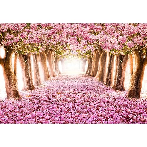 YongFoto 2,2x1,5m Vinyl Foto Hintergrund Fallendes Bl黷enblatt Romantisch Tunnel rosa Blume B鋟me Fotografie Hintergrund f黵 Fotoshooting Portraitfotos Party Kinder Hochzeit Fotostudio Requisiten von YONGFOTO