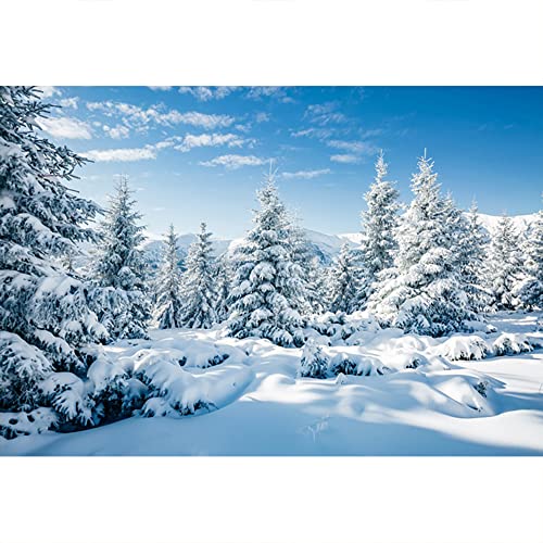 YongFoto 2,5x1,8m Vinyl Foto Hintergrund Weihnachten Baum Ländlicher Schnee bedeckte Frohe Weihnachten Fotografie Hintergrund für Fotoshooting Portraitfotos Party Kinder Fotostudio Requisiten von YONGFOTO