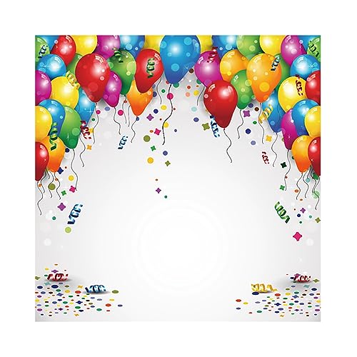 YongFoto 2,5x2,5m Vinyl Foto Hintergrund Ballons und Konfetti für Partys Geburtstag Feier Fotografie Hintergrund für Fotoshooting Portraitfotos Party Kinder Hochzeit Fotostudio Requisiten von YONGFOTO