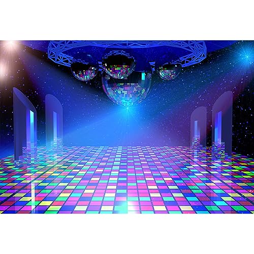 YongFoto 3x2m Vinyl Foto Hintergrund Disco Lights Bühnenhintergrund Spiegelkugeln Glänzende Sterne Fotografie Hintergrund Partydekoration Fotostudio Hintergründe Fotoshooting von YONGFOTO