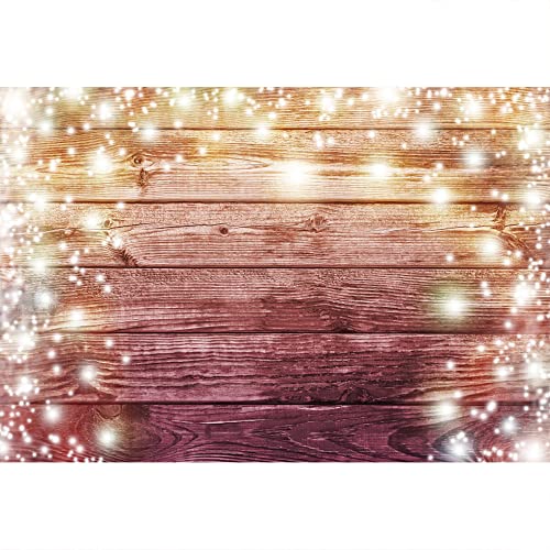 YongFoto 3x2m Vinyl Foto Hintergrund Holz Bokeh Halos Glitter Pailletten RIC Streifen Holzbrett Fotografie Hintergrund für Fotoshooting Portraitfotos Party Kinder Hochzeit Fotostudio Requisiten von YONGFOTO