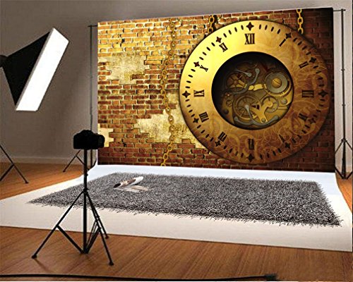YongFoto 3x2m Vinyl Foto Hintergrund Vintage Uhr Steampunk Stil Metallgetriebe Verwitterter Ziegelstein Fotografie Hintergrund f黵 Fotoshooting Portraitfotos Party Hochzeit Requisiten YongFoto 3x2m Vinyl Foto Hintergrund Vintage Uhr Steampunk Stil Metallgetriebe Verwitterter Ziegelstein Fotografie Hintergrund f黵 Fotoshooting Portraitfotos Party Hochzeit Requisiten von YONGFOTO