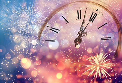 YongFoto 3x2m Vinyl Foto Hintergrund Zwölf Uhr Silvester Abstrakte verschwommene Bokeh Light Glitters Feuerwerk Fotografie Hintergrund für Photo Booth Baby Party Banner Kinder Fotostudio Requisiten von YONGFOTO