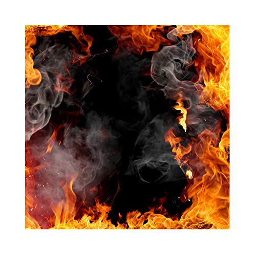 YongFoto 3x3m Vinyl Foto Hintergrund Abstrakter Feuer Rahmen Flackernde Flamme Schwarzer Rauch Fotografie Leinwand Hintergrund Partydekoration Fotostudio Hintergründe Fotoshooting von YONGFOTO