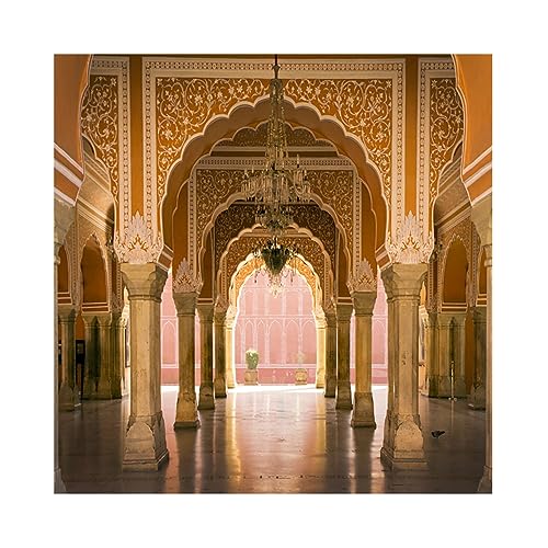 YongFoto 3x3m Vinyl Foto Hintergrund K鰊igliches Interieur im Jaipur Palast Indien Wahrzeichen Fotografie Hintergrund f黵 Fotoshooting Portraitfotos Party Kinder Hochzeit Fotostudio Requisiten von YONGFOTO