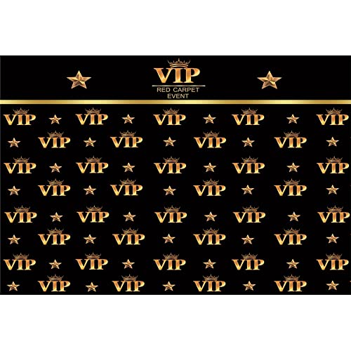 YongFoto 4,5x3m Vinyl Foto Hintergrund VIP Roter Teppich Event Kronensterne Schwarzes Foto Fotografie Partydekoration Video Fotostudio Hintergründe Fotoshooting von YONGFOTO
