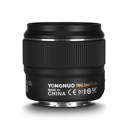 YONGNUO YN42,5 mm F1,7 M II Weitwinkelobjektiv F1,7 schwarz – kompatibel mit Micro 4/3 Mount, Panasonic & Olympus von YONGNUO