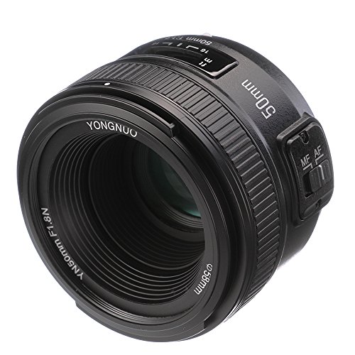 Yongnuo 50 mm, f/1.8, Objektiv mit Normal-Festbrennweite und großer Blendenöffnung und automatischem oder manuellem Fokus (AF, MF), für die digitale Spiegelreflexkamera (DSLR) von Nikon von YONGNUO