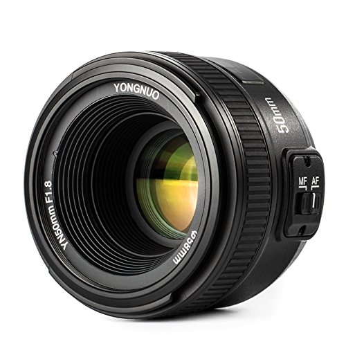 Yongnuo YN EF 50mm f/1.8 AF-Objektiv YN50 Aperture Autofokus für Nikon-Kameras als AF-S 50mm 1.8G Mit WINGONEER Diffusor von YONGNUO