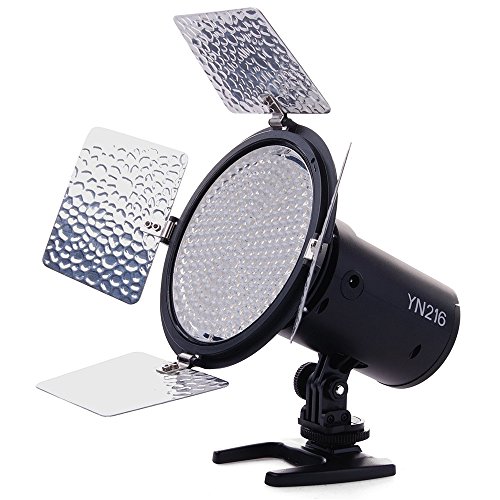 Yongnuo YN216 LED Videoleuchte Videolicht Kameralicht 2000LM für Canon Nikon Sony DSLR Digicams und Camcorder (216 LED-Zellen) von YONGNUO