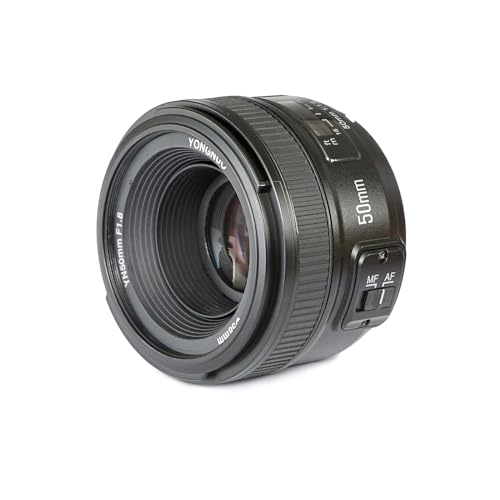 Yongnuo YN50 mm Nikon – Objektiv für Kameras DSLR (F/1.8, 58 mm, AF/MF), Schwarz von YONGNUO