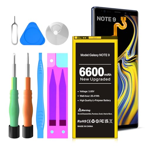 Akku für Samsung Galaxy Note 9, 6600mAh Hoch Kapazitiver Ersatzakku Li-Ion Polymer für Note 9 N960F EB-BN965ABU mit professionellem Reparaturwerkzeug von YONHUIZI