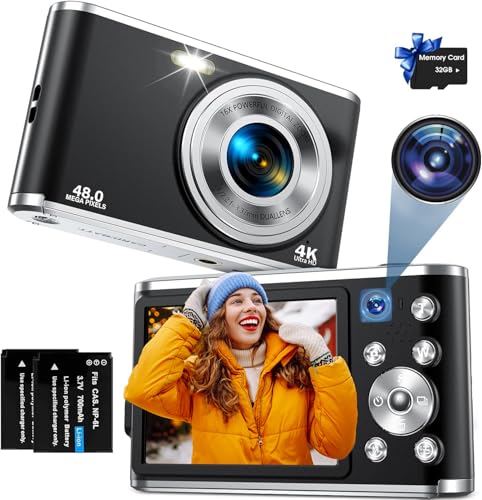 Digitalkamera, AutoFocus 4K Fotokamera mit Dual-Kamera, Fotoapparat Digitalkamera mit 32GB Karte,16X Digitalzoom,2,8" großem Bildschirm Vlogging Kamera Tragbare Kompakt Digitalkamera für Einsteiger Digitalkamera, AutoFocus 4K Fotokamera mit Dual-Kamera, Fotoapparat Digitalkamera mit 32GB Karte,16X Digitalzoom,2,8" großem Bildschirm Vlogging Kamera Tragbare Kompakt Digitalkamera für Einsteiger von YOODEE