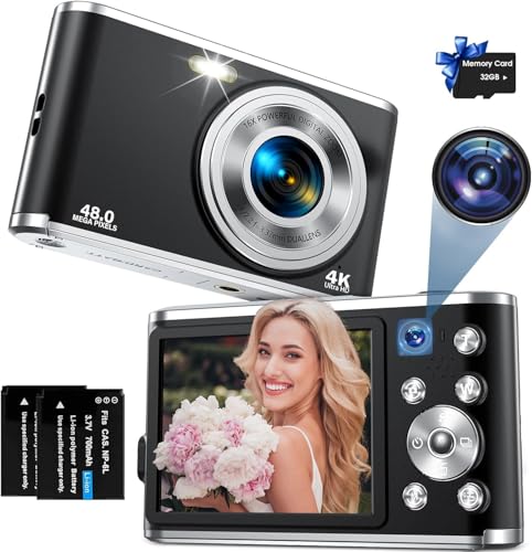 Digitalkamera, AutoFocus 4K Fotokamera mit Dual-Kamera, Fotoapparat Digitalkamera mit 32GB Karte,16X Digitalzoom,2,8" großem Bildschirm Vlogging Kamera Tragbare Kompakt Digitalkamera Digitalkamera, AutoFocus 4K Fotokamera mit Dual-Kamera, Fotoapparat Digitalkamera mit 32GB Karte,16X Digitalzoom,2,8" großem Bildschirm Vlogging Kamera Tragbare Kompakt Digitalkamera von YOODEE
