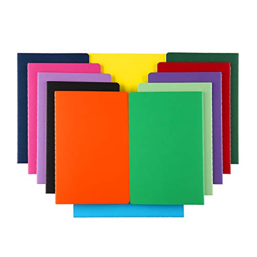 YOOMONA Notizbuch A5 liniert, 12 Stück in 12 Farben – Hochwertige Notizblöcke mit 30 Blatt/60 Seiten | Für Büro, Schule & Klassenzimmer, Umweltfreundliches Papier, Perfekte Gastgeschenke von YOOMONA