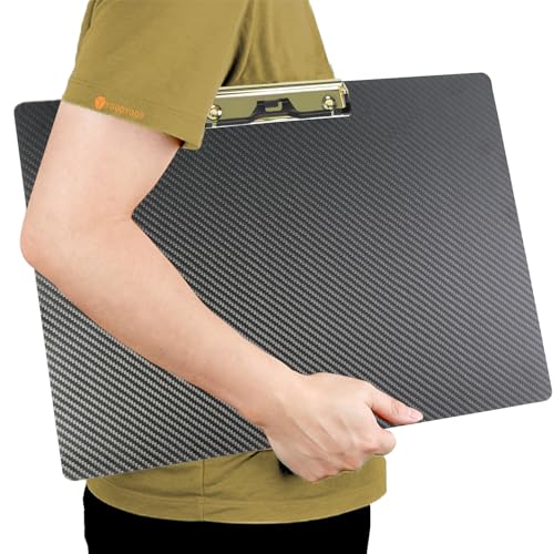 YOOOYOOO True 3K Kohlefaser-Klemmbrett, 44,5 x 31,5 cm, goldfarben von YOOOYOOO