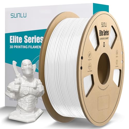 SUNLU Offizielles Elite PETG-Filament, 1,75 mm – 1 kg, starkes PETG-3D-Drucker-Filament, 1,75 mm Maßgenauigkeit +/- 0,02 mm, 320 m, PETG-Weiß von YOOPAI