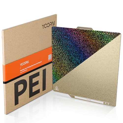 YOOPAI Doppelseitig Texturiert PEI + Glattes PEY Druckplatte 257x257mm, Regenbogenstern Druckbett für Bambu Lab P1P/P1S/X1 3D Drucker von YOOPAI