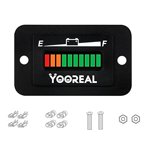 Yooreal Digitales 48 V LED-Batteriekapazitätsmessgerät, Batteriesäuretester, geeignet für Golfwagen, Reiseanhänger, Gabelstapler, Schrubbmaschine, E-Bike von YOOREAL
