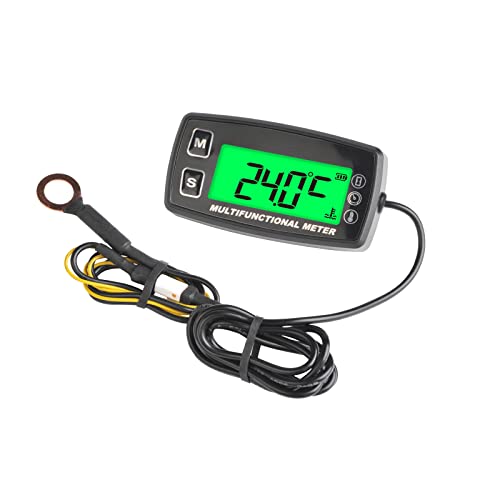 Yooreal Digitales Temperaturmessgerät für kleine Gasmotoren, Betriebsstundenzähler, Drehzahlmesser, wasserdicht für Rasenmäher, Traktor, Generator, Kompressor, Außenbordmotoren, Motor Yooreal Digitales Temperaturmessgerät für kleine Gasmotoren, Betriebsstundenzähler, Drehzahlmesser, wasserdicht für Rasenmäher, Traktor, Generator, Kompressor, Außenbordmotoren, Motor von YOOREAL