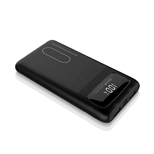 Power Bank 10000mAh USB C High-Speed 22.5W 3A Ausgang Tragbares Schnellladen PD3.0 und QC4.0 Akku Pack für iPhone Samsung Oppo One Plus Xiaomi iPad usw (Schwarz-1) von YOOSANG