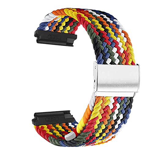 YOOSIDE für Garmin Vivoactive 5 / Venu Sq/Venu 2 Plus/Vivoactive 3 Geflochten Loop Armband, Weiches elastisches Nylon Uhrenarmband mit verstellbarem Verschluss aus Edelstahl (Mehrfarbig) von YOOSIDE