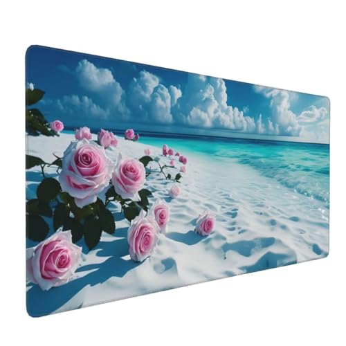Mauspad XXL, 500 x 250 mm Gaming Mauspad Rose, XXL Mousepad Groß mit Rutschfeste Gummibasis, Mousepad Strand Wasserdicht & Rutschfest, Großer Erweiterter Schreibtischunterlage, Home Office Dekor H-637 Mauspad XXL, 500 x 250 mm Gaming Mauspad Rose, XXL Mousepad Groß mit Rutschfeste Gummibasis, Mousepad Strand Wasserdicht & Rutschfest, Großer Erweiterter Schreibtischunterlage, Home Office Dekor H-637 von YOOYLLCY