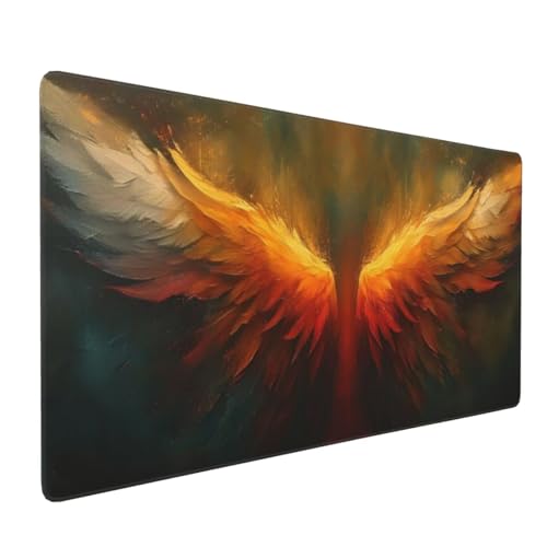 Traum Mauspad, Gaming Mauspad Flügel Mousepad Groß 700 x 400 mm Schreibtischunterlage, Genähte Kanten Mousepad, rutschfeste Gummibasis, für PC, Laptop Verbessert Präzision und Geschwindigkei H-610 von YOOYLLCY
