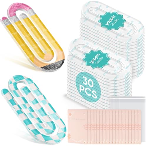 YOPPIX 30er-Set Sublimations-Büroklammern, blanko mit 30 Stück Rückenkarte, transparente Acryl-Jumbo-Büroklammern, Lesezeichen-Clips für Wärmeübertragung, Basteln, Büro-Schulbedarf, anpassbare YOPPIX 30er-Set Sublimations-Büroklammern, blanko mit 30 Stück Rückenkarte, transparente Acryl-Jumbo-Büroklammern, Lesezeichen-Clips für Wärmeübertragung, Basteln, Büro-Schulbedarf, anpassbare von YOPPIX