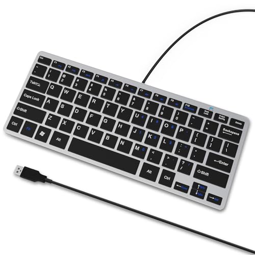 YORUNOHOSHI Ultradünne USB-Mini-Tastatur mit 78 Tasten, kabelgebunden, mit Medien-Hotkeys für Apple Mac Pro, MacBook 56Pro/iMac, Air, Mac Mini, Laptop, Computer, Windows Desktop PC 11/10/8/7 von YORUNOHOSHI